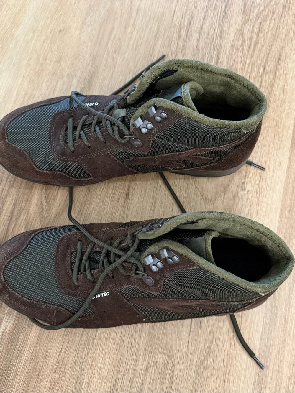 Hi-TEC Men's Olive and Brown High-Top Outdoor Boots